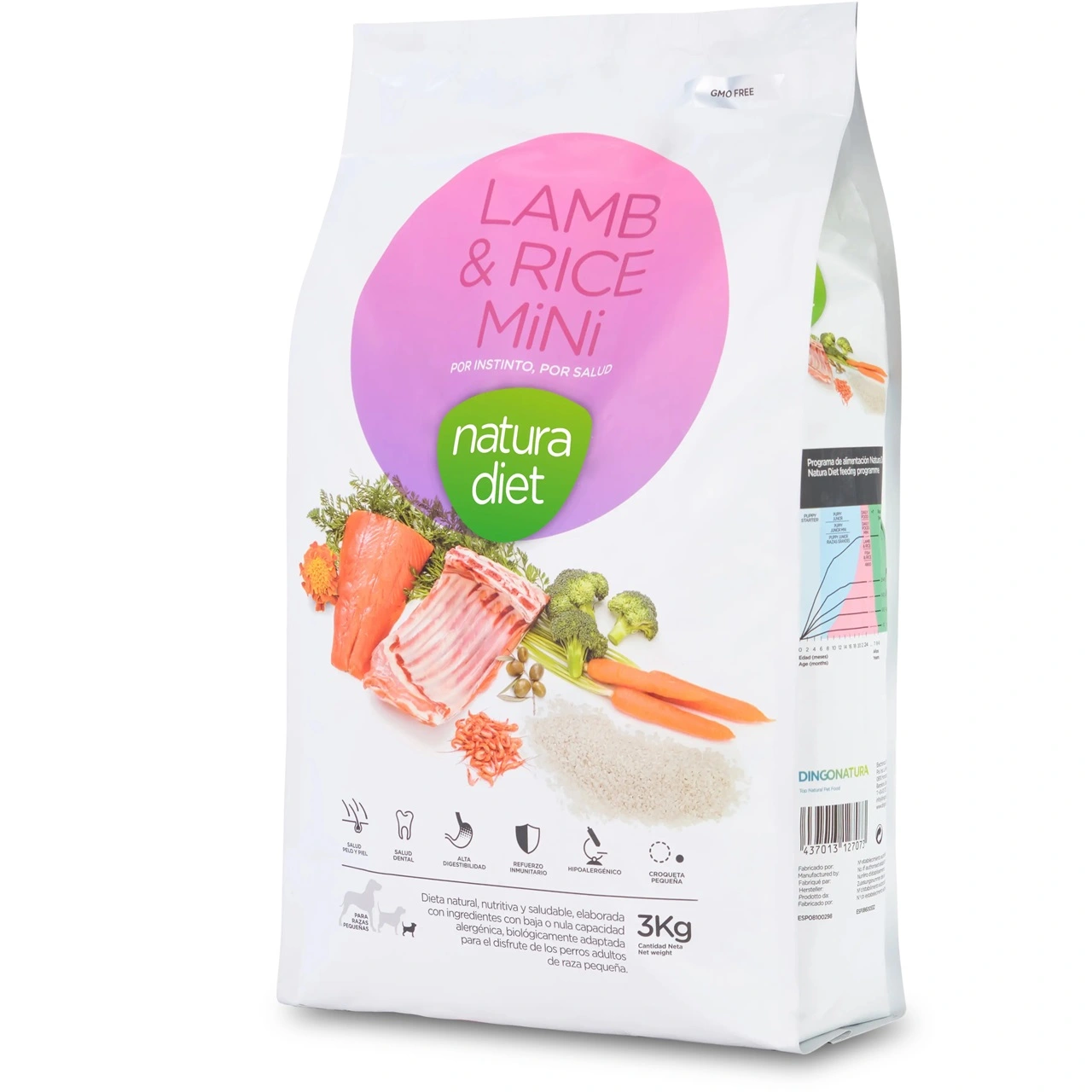 Natura Diet Lam og Ris Mini Hundefoder 3 kg - Sundt foder til små hunde